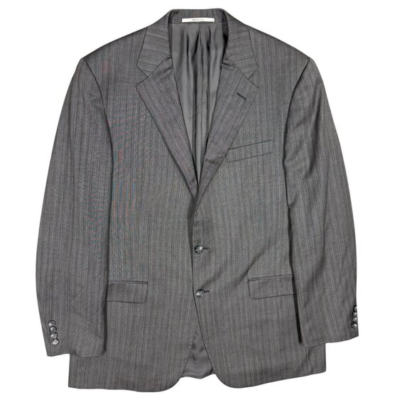 Hickey Freeman Blazer 100% Worsted Wool Grey Made in USA 42L - Picture 1 of 8